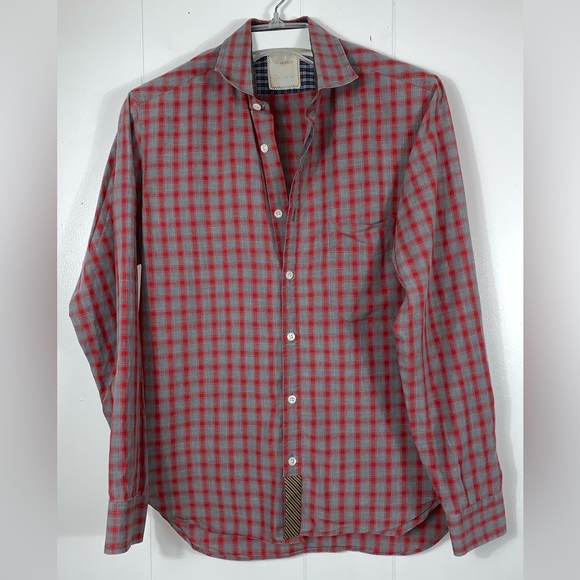 Billy Reid Other - BILLY REID gray red plaid long sleeve button down shirt - Small